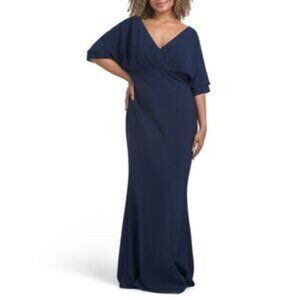 BADGLEY MISCHKA Navy - Dolman Sleeve Gown